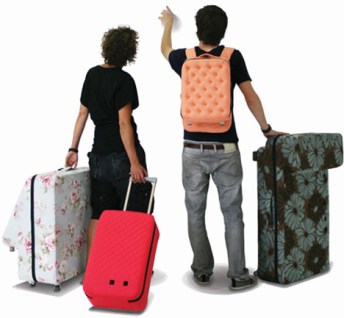 Couple with suitcases