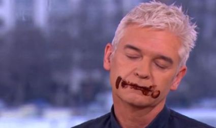 Chocolate on face